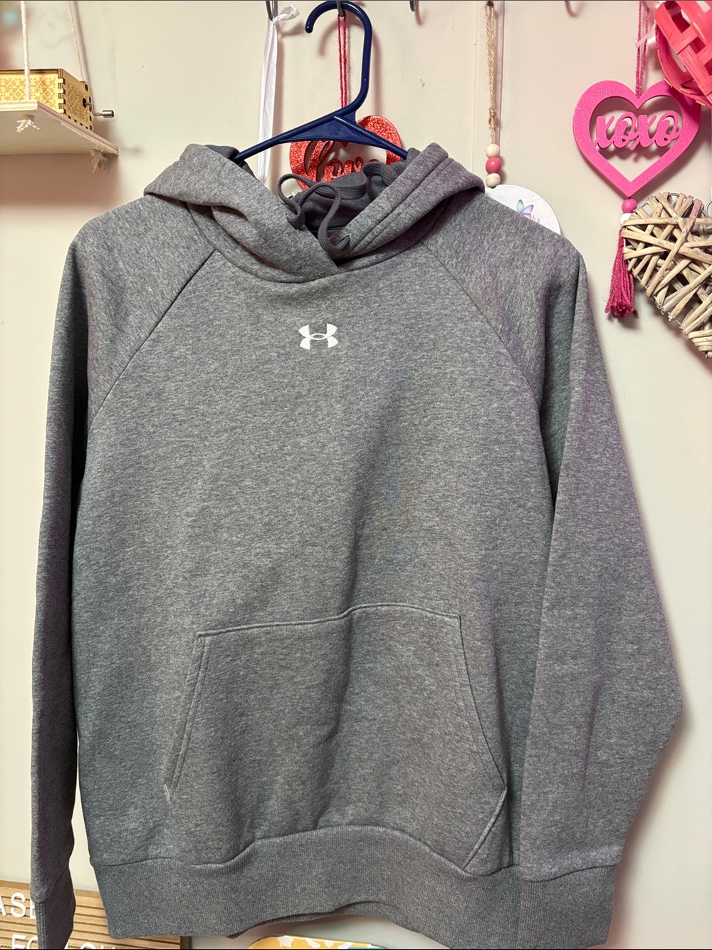Under Armour Heather Gray Hooded Pullover